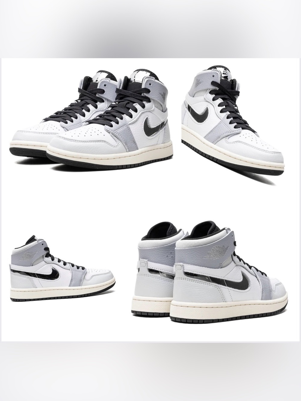 Air Jordan 1 high zoom Air CMFT 2 white metallic silver size 9 GUC